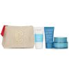 CLARINS - Hydra Essentiel Set: Silky Cream 50ml + Cream Scrub 15ml + Night Cream 15ml + Pouch 210174 3pcs+1bag